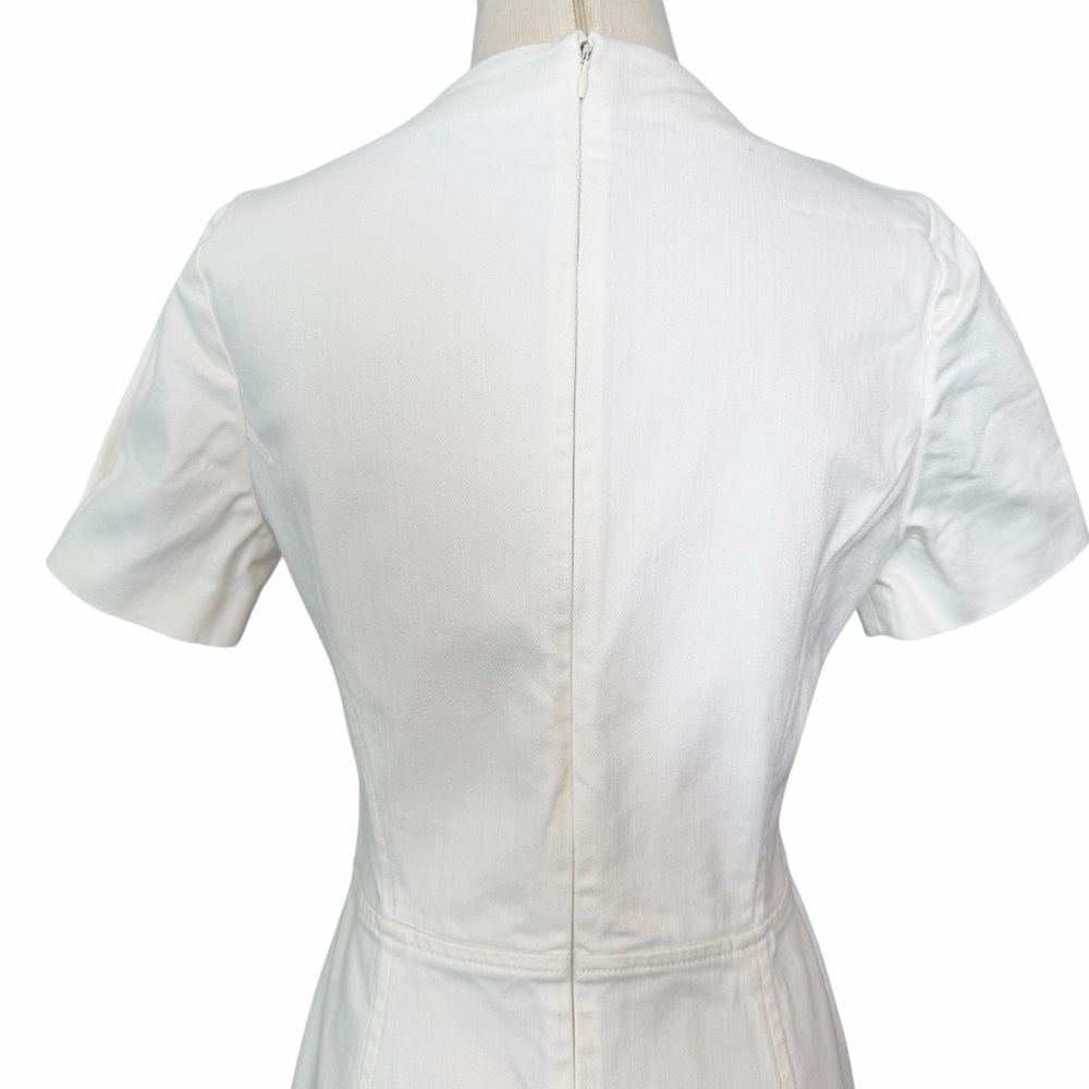 Derek Lam White Stretch Denim Midi Dress Sz 8 - Picture 8 of 12